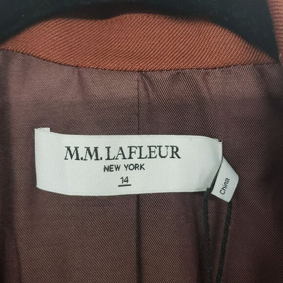 NEW MM Lafleur Gaia Sharkskin Blazer in Rust 14 - Picture 11 of 13